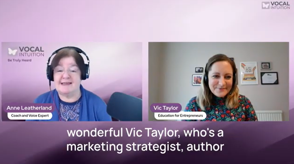 Vic and Anne on the Be Truly Heard podcast on youtube, 2 screens